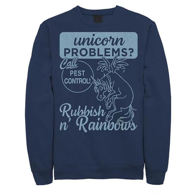 Mens Disney/Pixar Onward Unicorn Pest Control Fleece Sweatshirt Blue Product Image