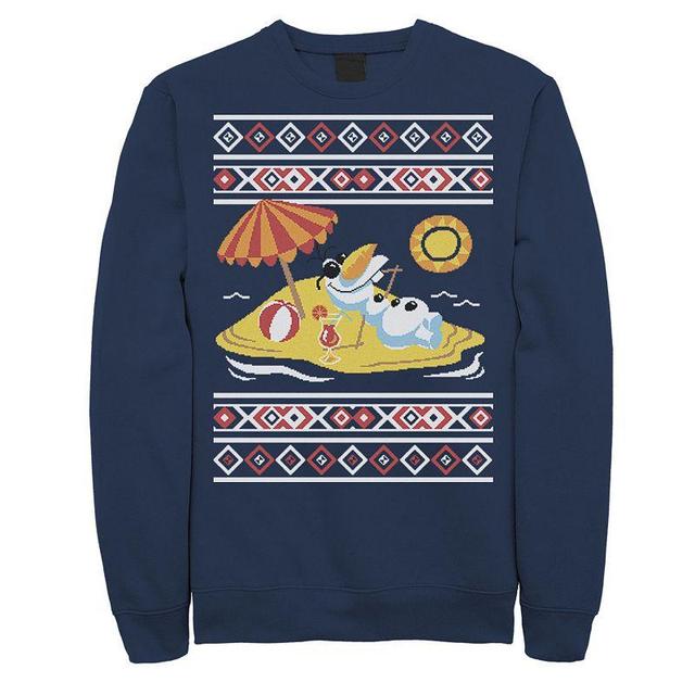Mens Disney Frozen Olaf In Summer Holiday Sweater Style Sweatshirt Blue Product Image