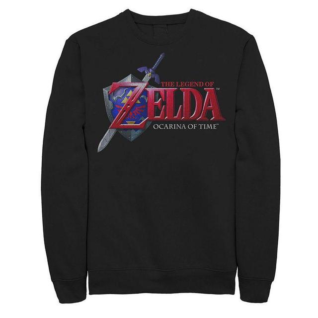 Big & Tall The Legend Of Zelda Ocarina Of Time Cover Graphic Fleece Pullover, Mens Product Image