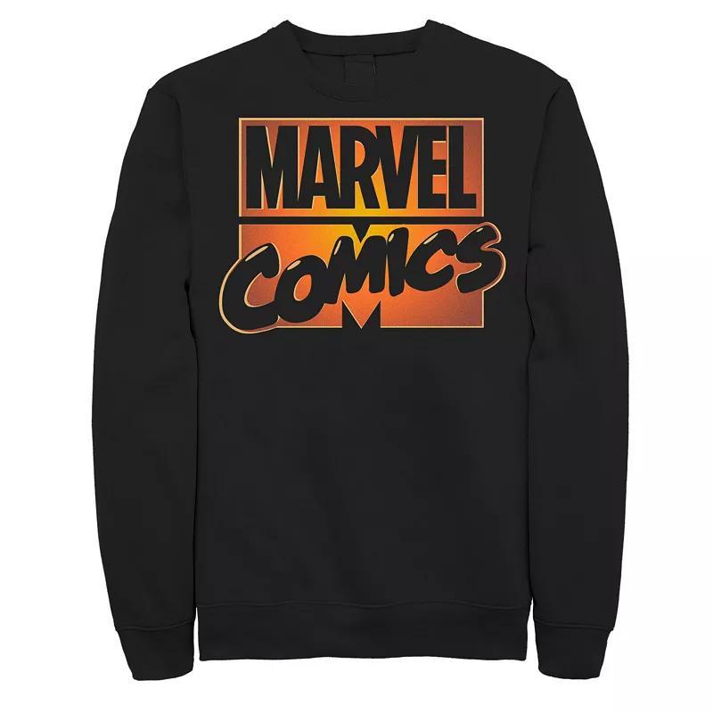 Mens Marvel Comics Orange Glow Halloween Logo Sweatshirt Black Product Image