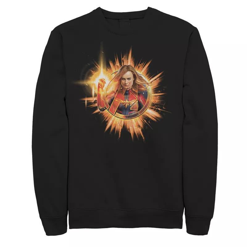 Mens Marvel Avengers Endgame Captain Marvel Sunburst Sweatshirt Black Product Image