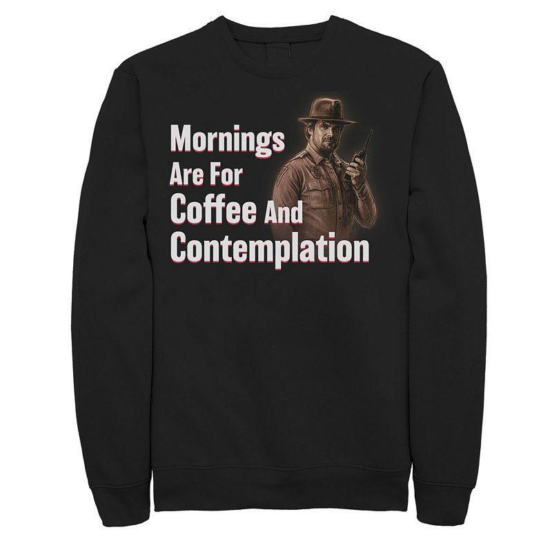 Mens Stranger Things Hopper Coffee & Contemplation Sweatshirt Product Image