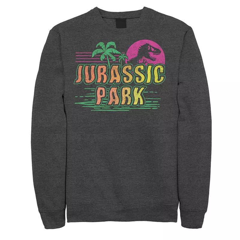 Mens Jurassic Park Neon Gradient Scene Sweatshirt Blue Product Image