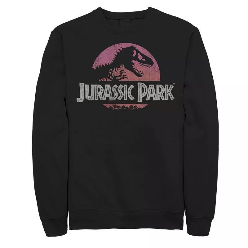 Mens Jurassic Park Neon Gradient Scene Sweatshirt Blue Product Image