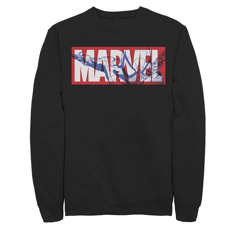 Mens Marvel Classic Logo Spider-Man Fill Sweatshirt Black Product Image