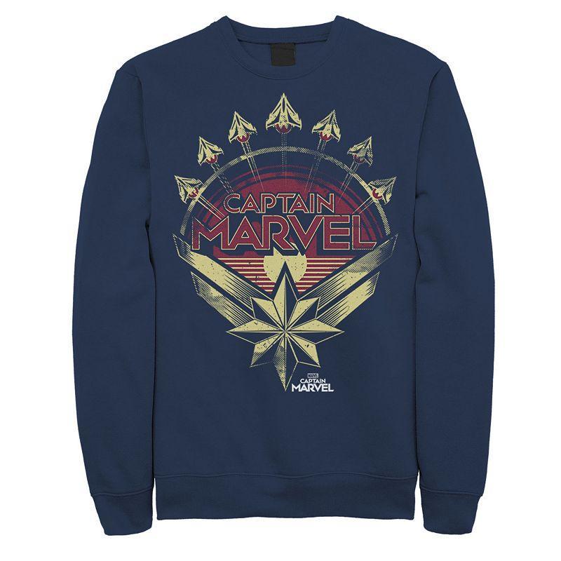 Mens Marvel Captain Marvel Badge Logo Sweatshirt Blue Product Image