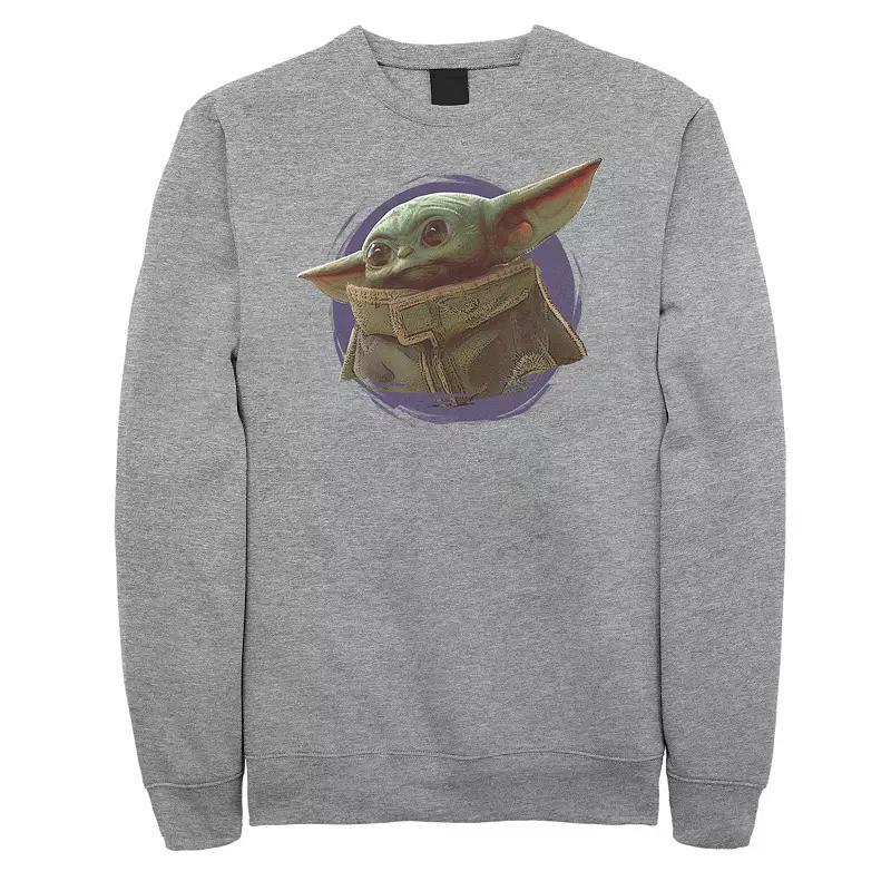 Big & Tall Star Wars The Mandalorian The Child Purple Smoke Sweatshirt, Mens Athletic Grey Product Image