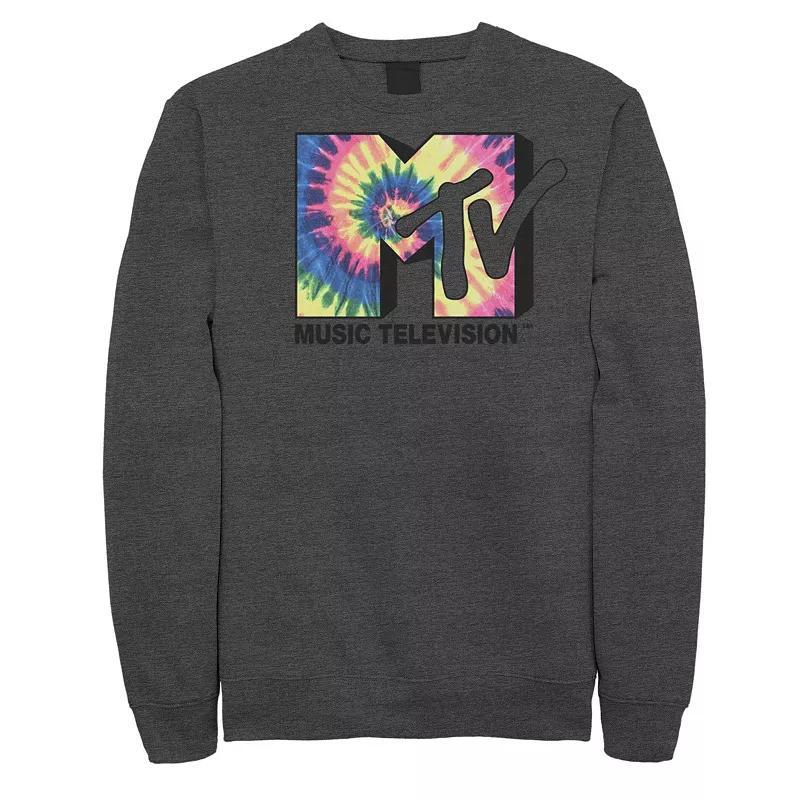 Mens MTV Music Television Tie Dye Logo Sweatshirt Grey Heather Product Image