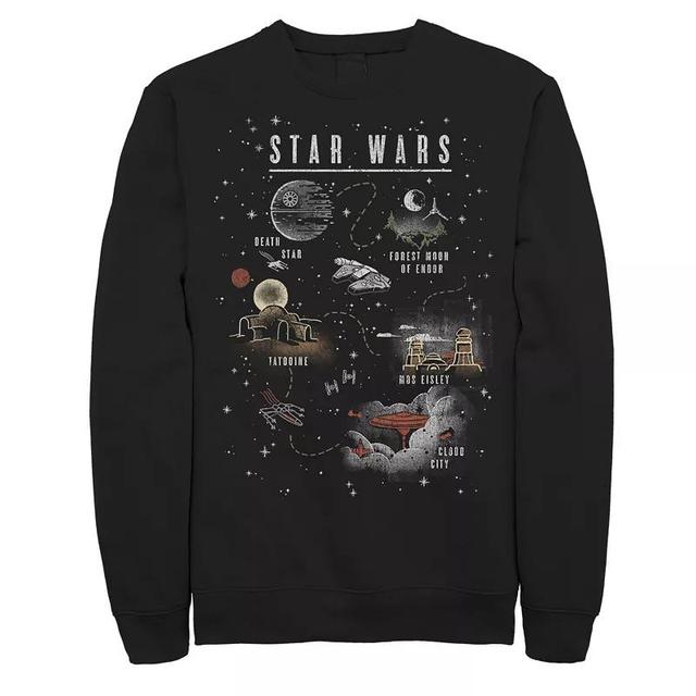 Mens Star Wars Map To The Galaxy Vintage Sweatshirt Product Image