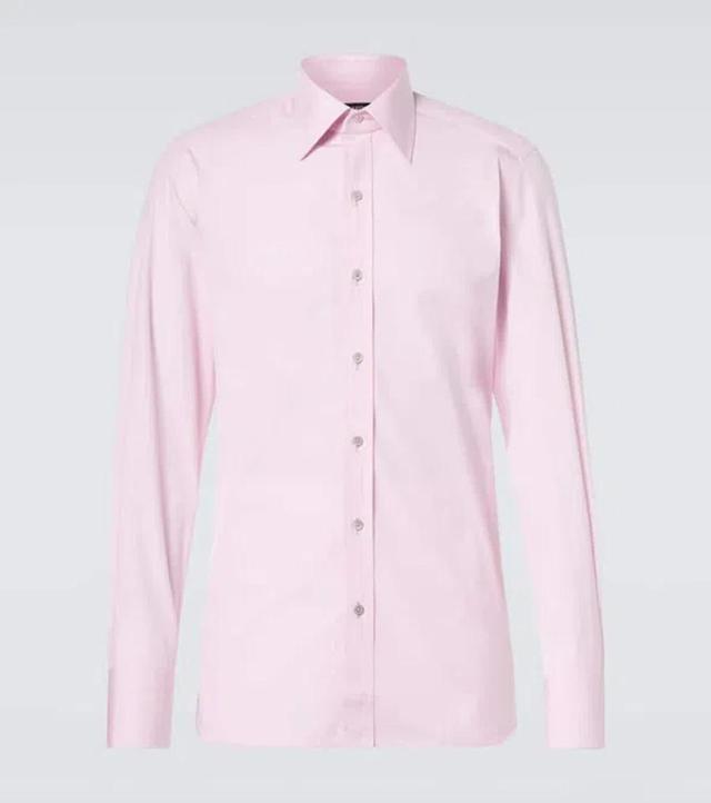 TOM FORD Poplin Slim Fit Shirt In Pink Product Image