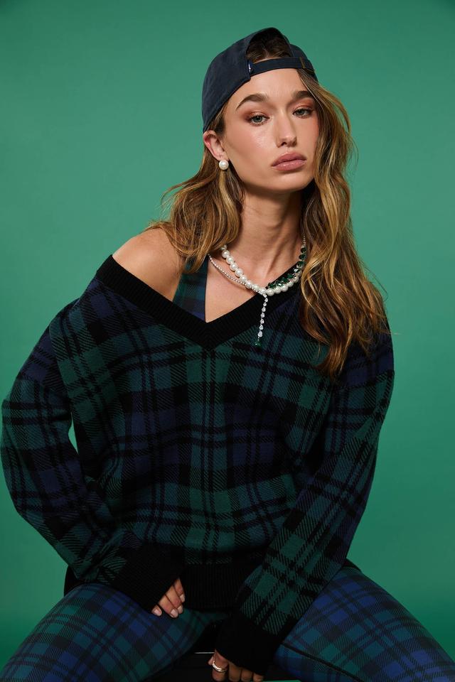 Joey Sweater Wintergreen Plaid Product Image