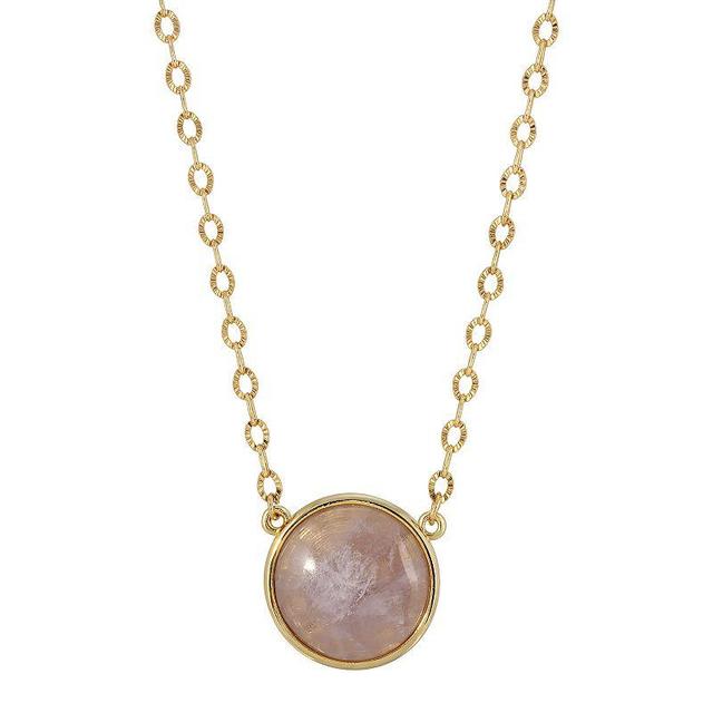 1928 Gold Tone Light Purple Medallion Necklace, Womens Product Image