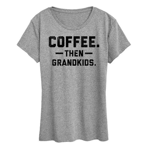 Womens Coffee Then Grandkids Graphic Tee Product Image