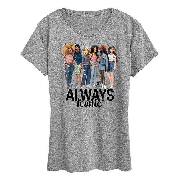 Womens Barbie Always Iconic Graphic Tee Grey Gray Product Image