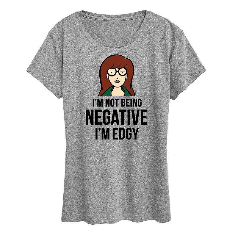 Womens Daria Not Negative Edgy Graphic Tee, Girls Grey Gray Product Image