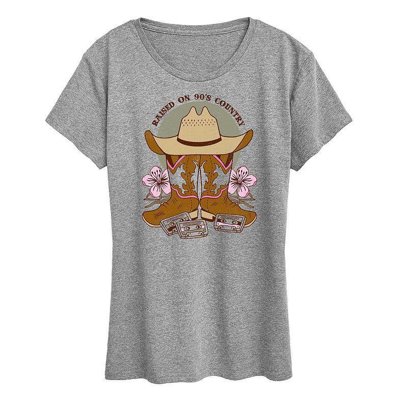 Womens Raised On 90s Country Graphic Tee Product Image