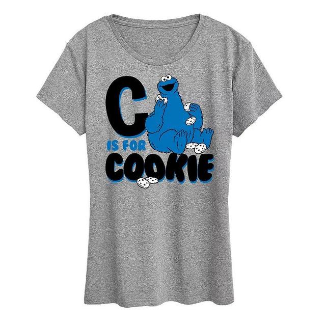 Womens Sesame Street C Is For Cookie Graphic Tee, Girls Product Image