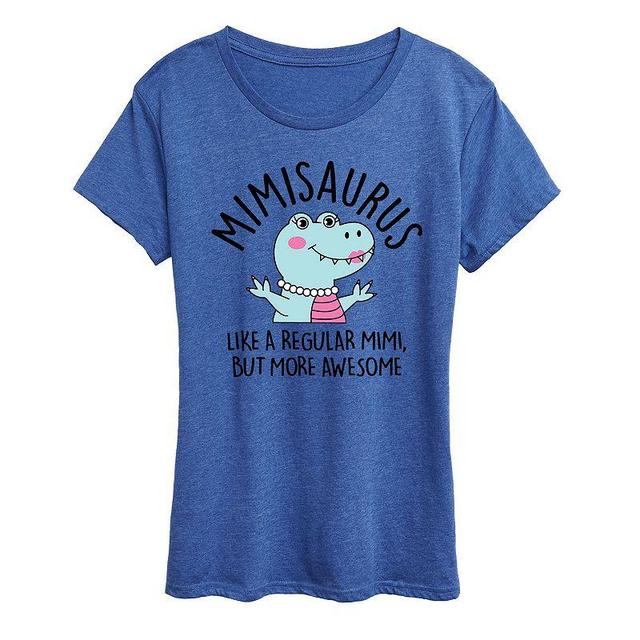 Womens Mimisaurus Graphic Tee Grey Royal Blue Product Image