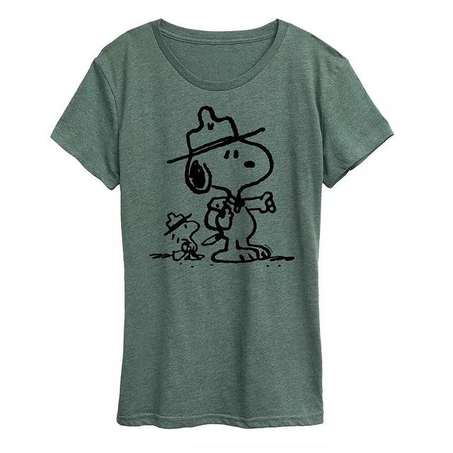 Womens Peanuts Snoopy & Woodstock Scout Pals Graphic Tee Product Image