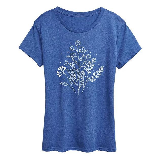 Womens Fall Flowers Graphic Tee Product Image