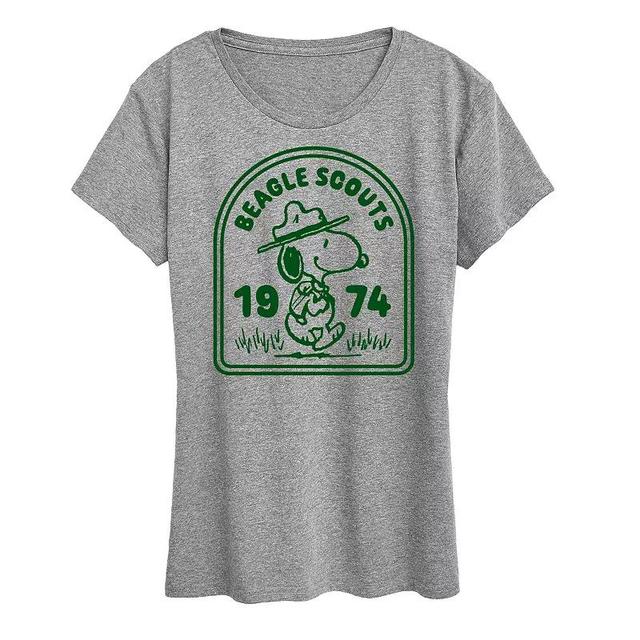 Womens Peanuts Snoopy Beagle Scouts Badge Graphic Tee Product Image