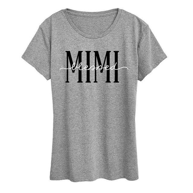 Womens Blessed Mimi Graphic Tee Grey Gray Product Image