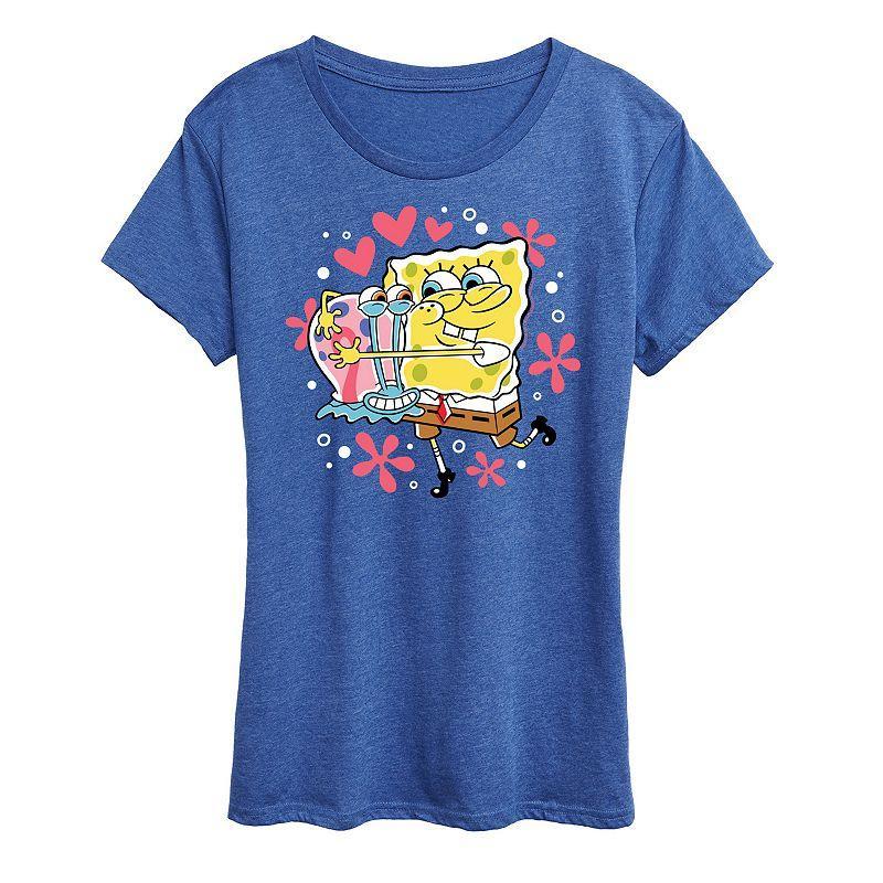 Womens Spongebob Squarepants Gary Hug Graphic Tee Grey Blue Product Image