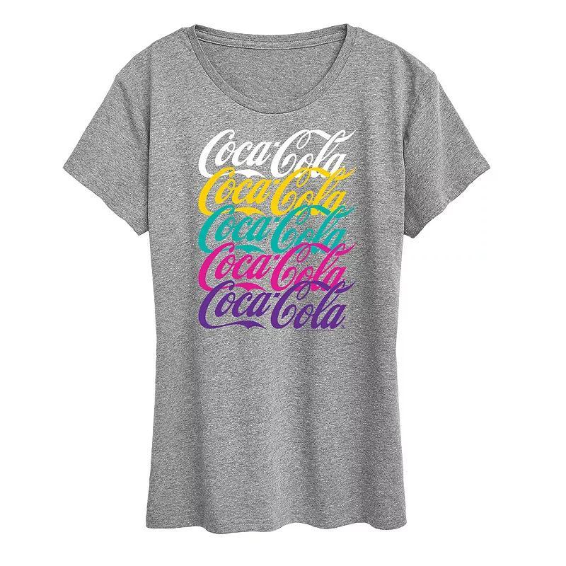 Womens Coca-Cola Coke Logo 90s Stacked Graphic Tee, Girls Product Image