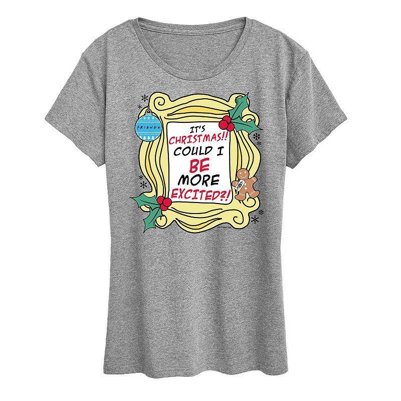 Womens Friends Its Christmas Graphic Tee, Girls Grey Grey Product Image