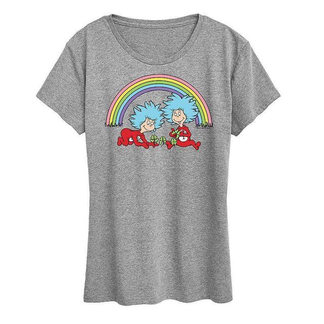 Womens Dr. Seuss Thing 1 & 2 Rainbow Graphic Tee Product Image