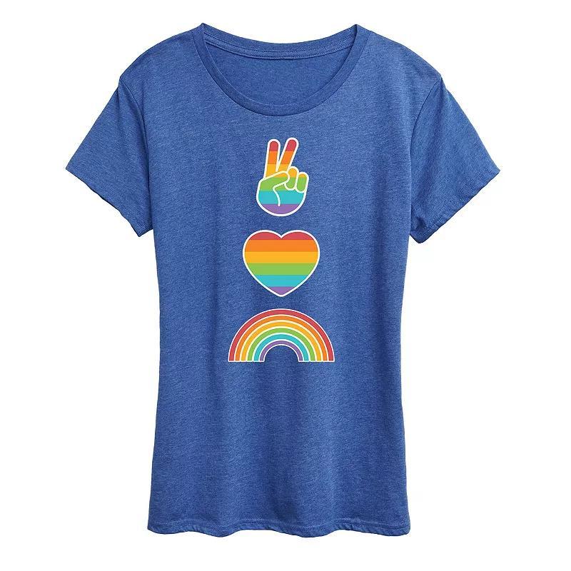 Womens Peace Love Pride Graphic Tee Product Image