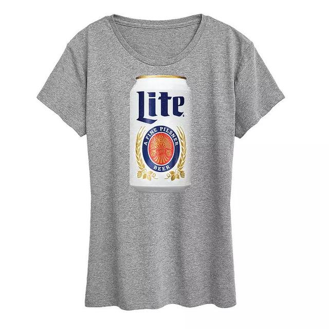 Womens Miller Lite Can Graphic Tee Grey Gray Product Image