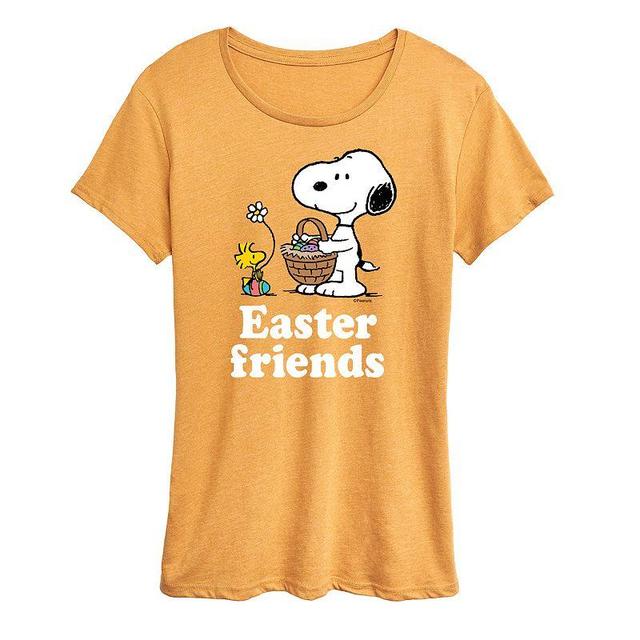 Womens Peanuts Snoopy & Woodstock Easter Friends Graphic Tee Grey Royal Blue Product Image