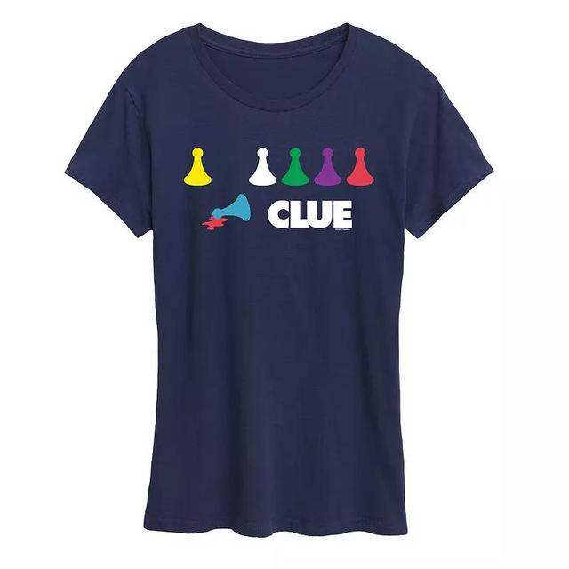 Womens Clue Game Pieces Graphic Tee Blue Product Image