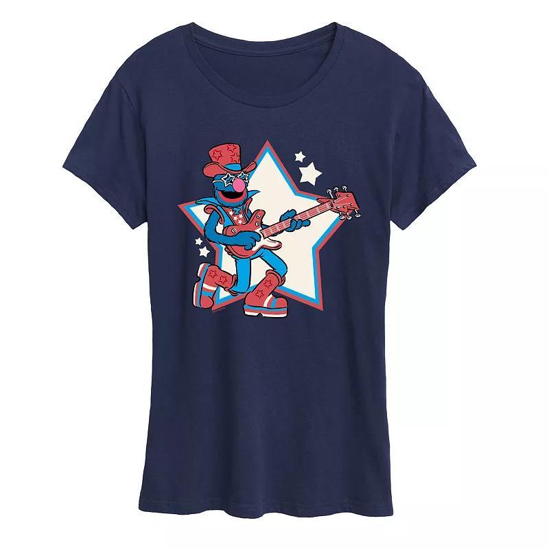 Womens Sesame Street Grover Rock Star Graphic Tee Blue Product Image