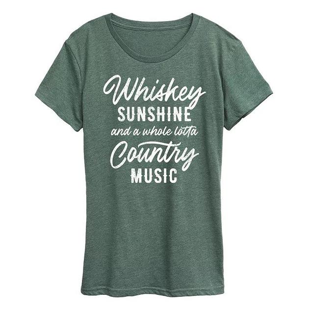 Womens Whiskey Sunshine Country Music Graphic Tee Grey Blue Product Image