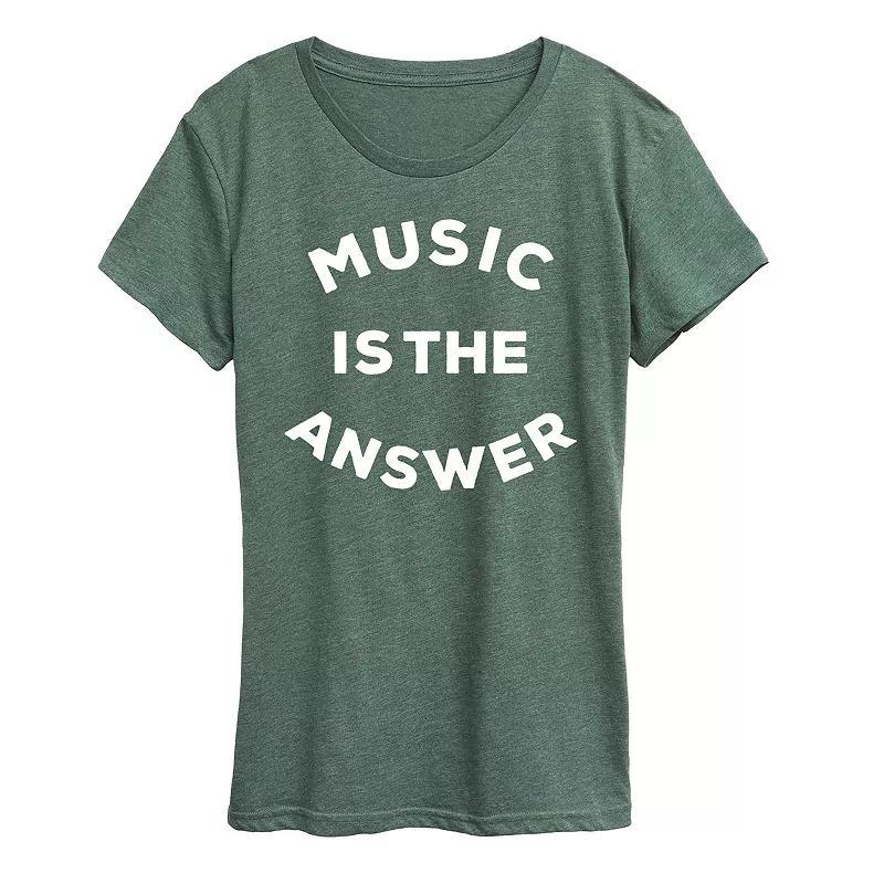 Womens Music is the Answer Graphic Tee Product Image