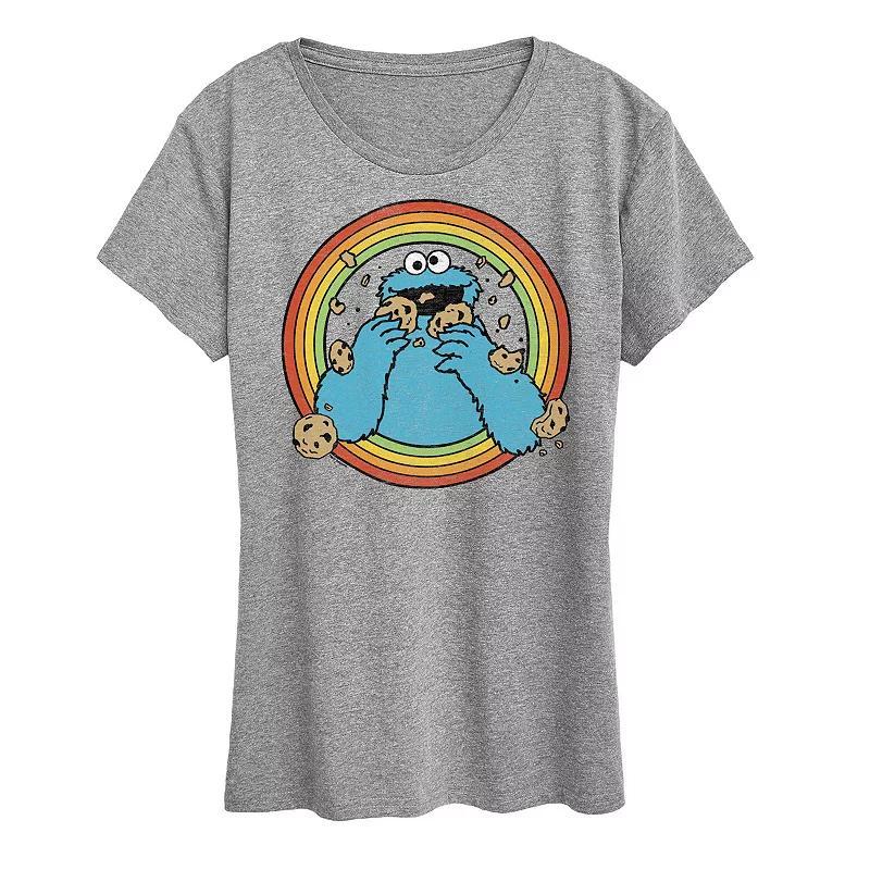 Womens Sesame Street Retro Cookie Graphic Tee Product Image