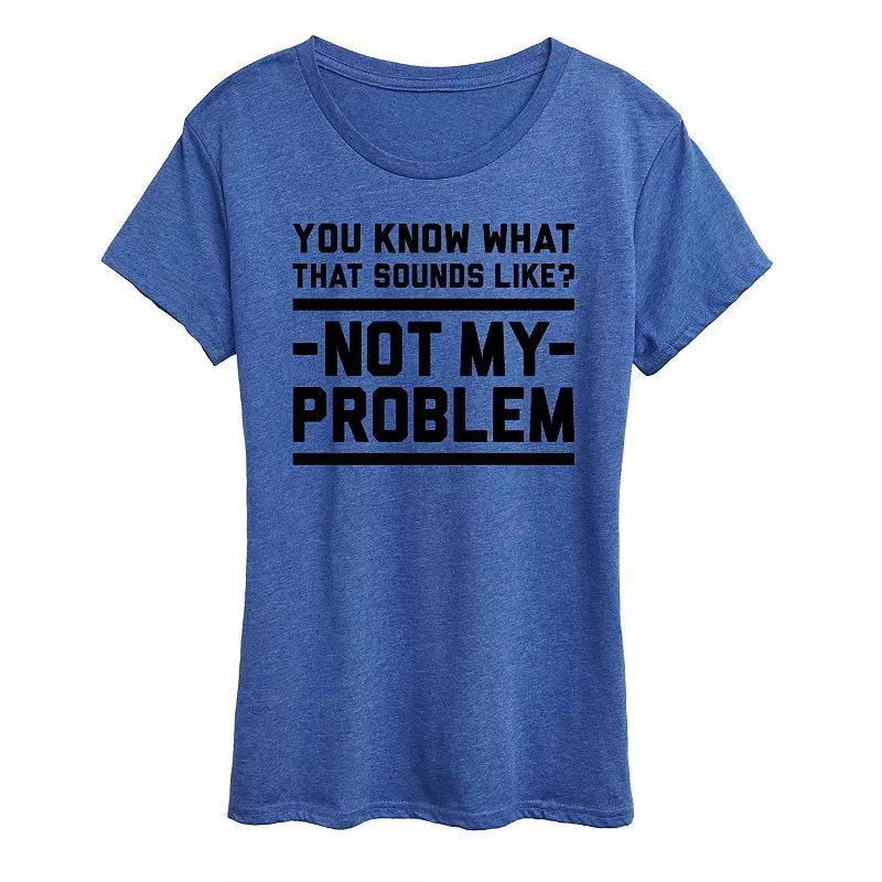 Womens You Know What That Sounds Like Graphic Tee Grey Royal Blue Product Image