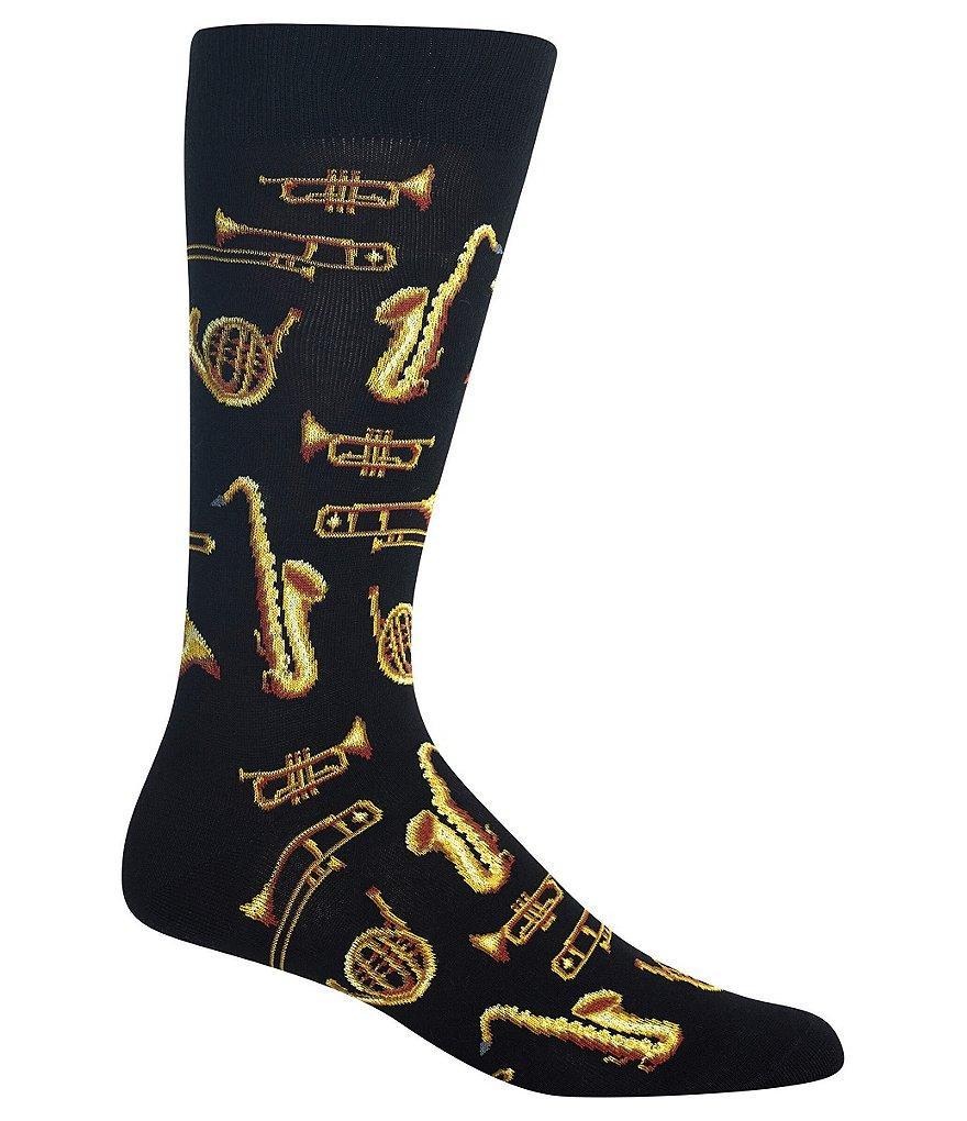 Hot Sox Jazz Instruments Crew Socks Product Image