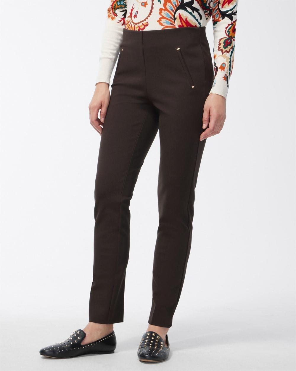 Women's Juliet Ponte Trim Detail Ankle Pants Product Image