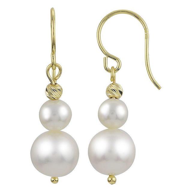 PearLustre by Imperial 14Kt Gold Cultured Pearl & Brilliance Bead Drop Earrings, Womens, White Product Image