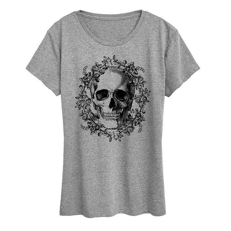 Womens Skull Wreath Graphic Tee Product Image