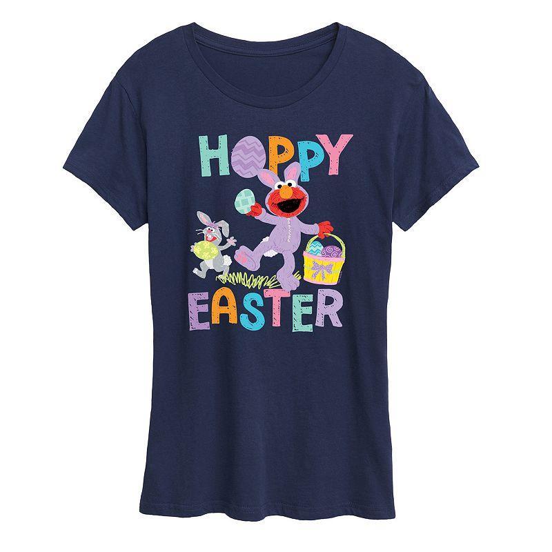 Womens Sesame Street Elmo Hoppy Easter Graphic Tee Heather Grey Product Image