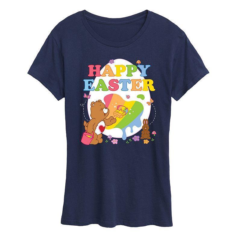 Womens Care Bears Happy Easter Egg Graphic Tee Grey Gray Product Image