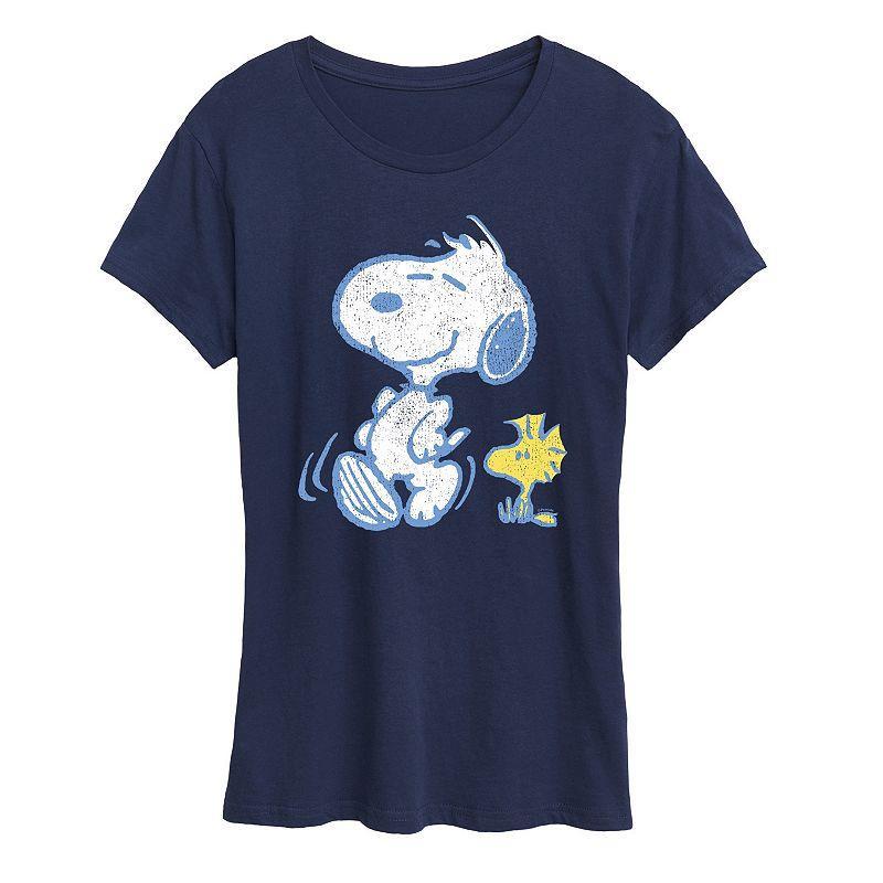 Womens Peanuts Pastels Graphic Tee Blue Product Image