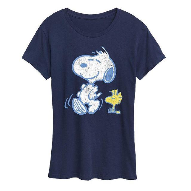 Womens Peanuts Pastels Graphic Tee, Girls Blue Product Image