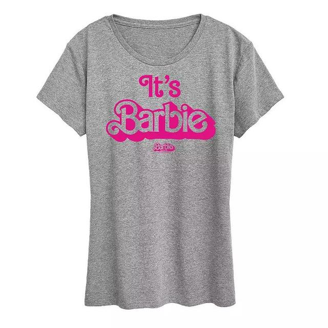 Womens Barbie The Movie Its Barbie Graphic Tee, Girls Grey Gray Product Image