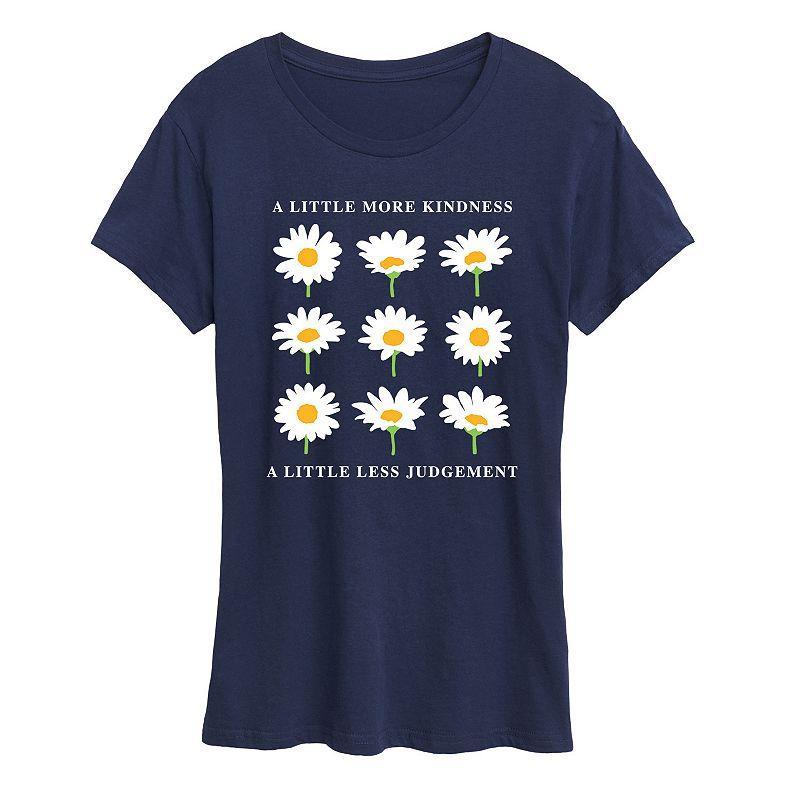 Womens Daisies A Little More Kindness Graphic Tee Blue Product Image