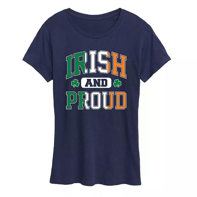 Womens Irish And Proud Graphic Tee Blue Product Image